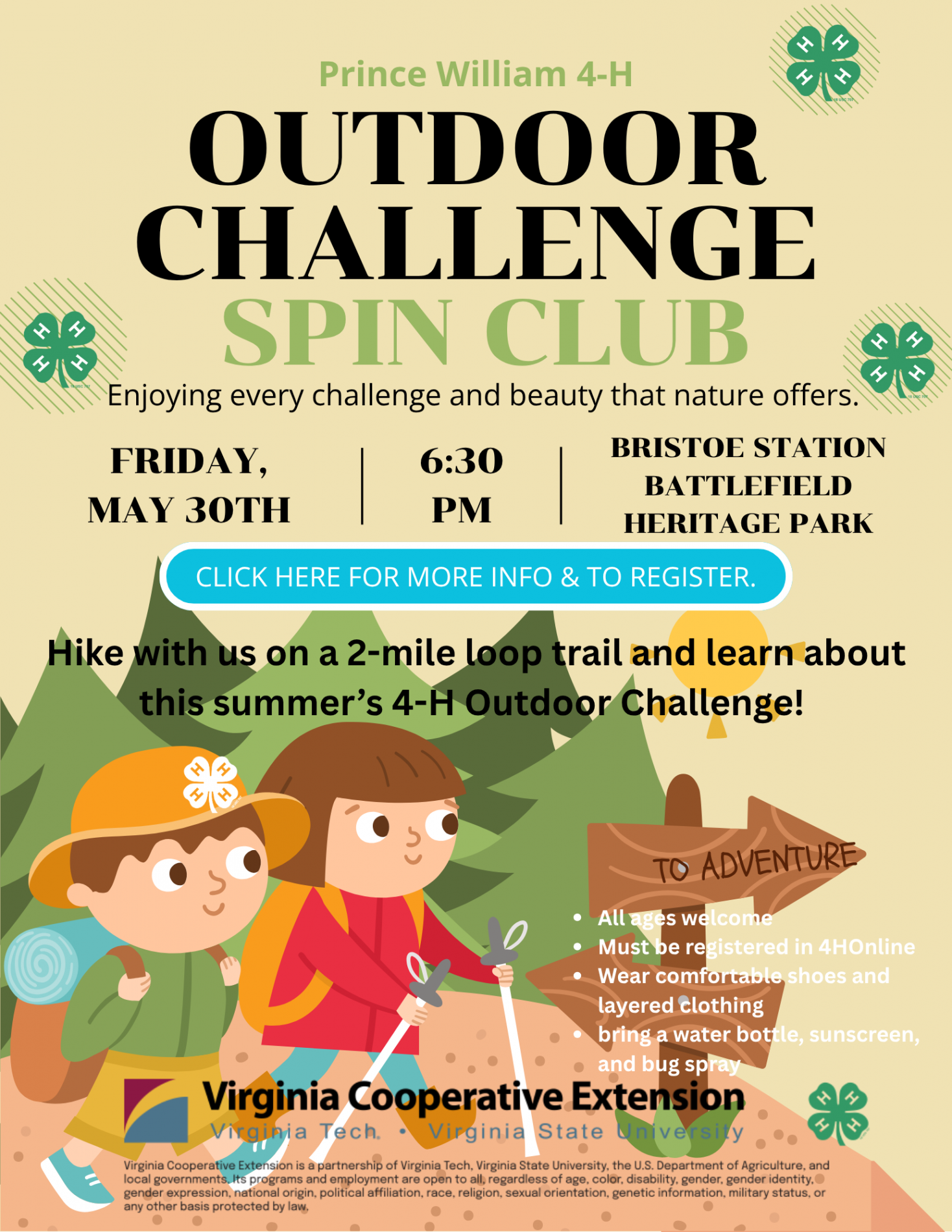 Prince William 4-H Outdoor Challenge SPIN Club